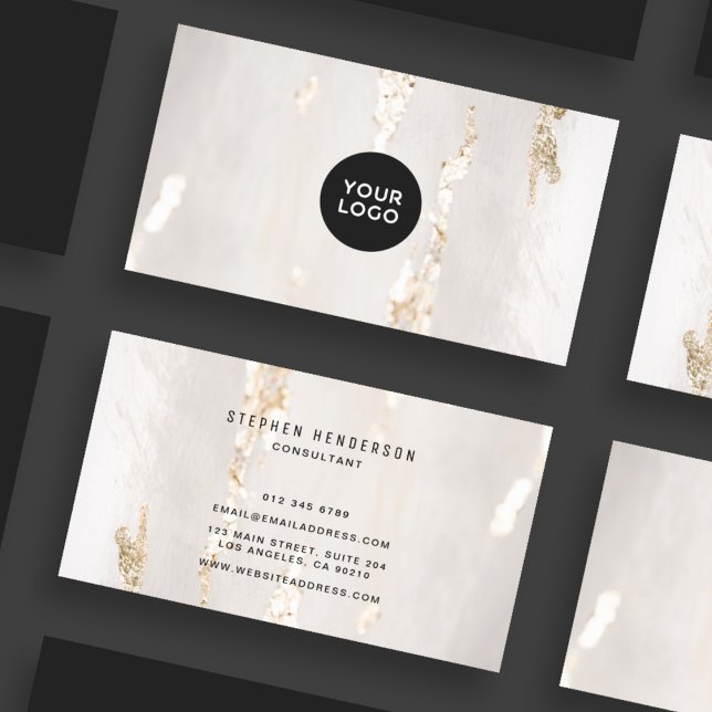Affärskort i Classy Modern Gold Foil Logotyp  Visitkort (Skapare uppladdad)