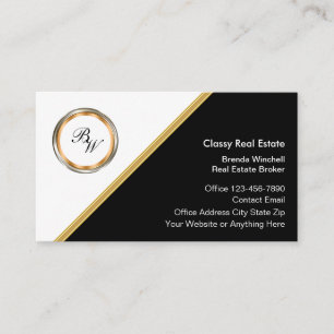 Affärskort i Classy Monogram Real Gods Broker Visitkort
