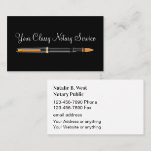 Affärskort i Classy Notary Fontän Pen Visitkort
