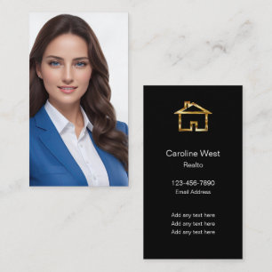 Affärskort i Classy Realtor Porträtt Silke Stil Visitkort