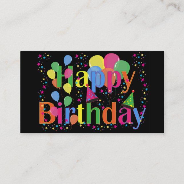 Affärskort i Grattis på födelsedagen-ballonger Visitkort (Framsida)