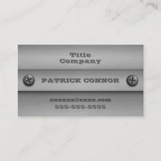 AFFÄRSKORT i METALL Visitkort (Framsida)