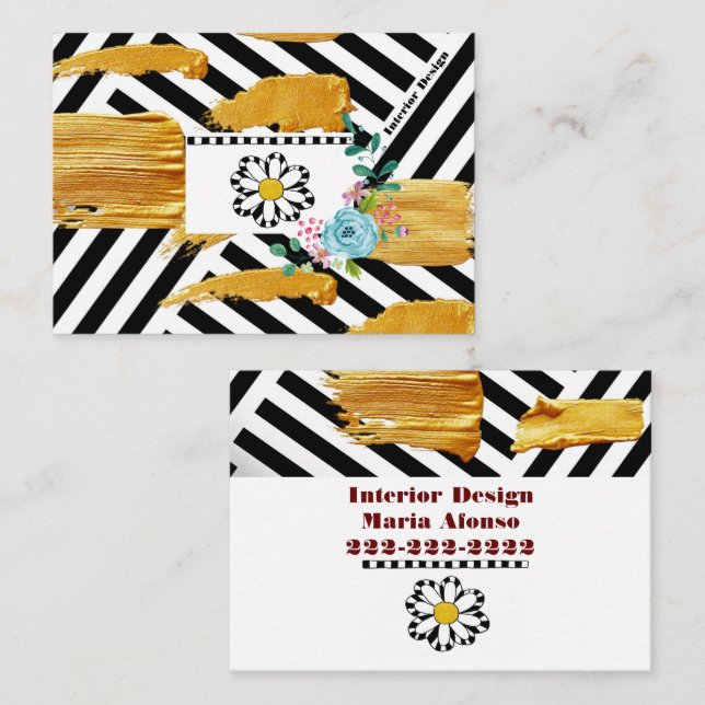 Affärskort, Inredingsdesigner Visitkort (Fram/baksida)