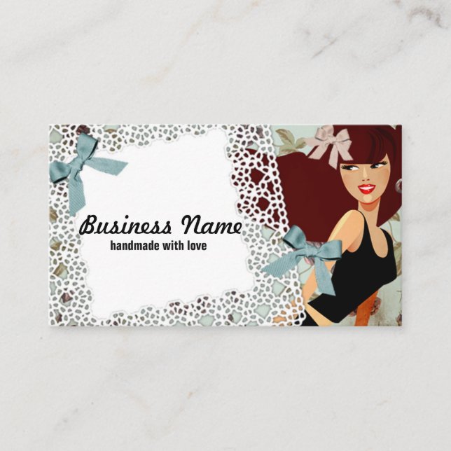 affärskort - kvinna, mode, flicka, hårbun visitkort (Framsida)