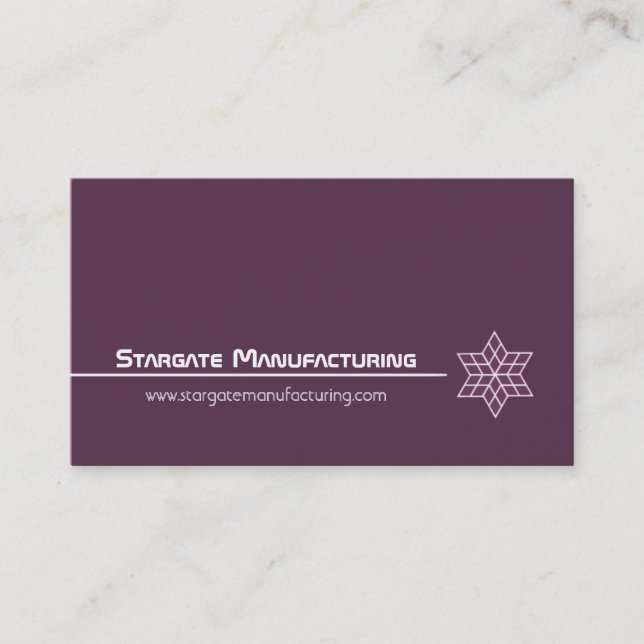 Affärskort, Lila, Sleek Star Visitkort (Framsida)