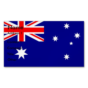Affärskort Magnet med Australiens Flagga