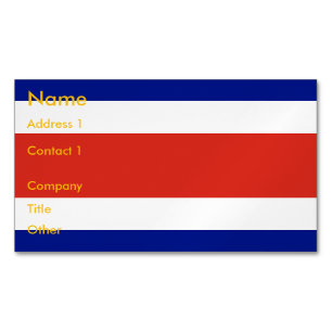 Affärskort Magnet med Costa Ricas Flagga
