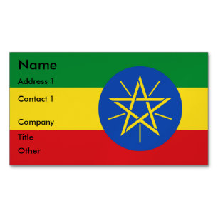 Affärskort Magnet med Etiopiens Flagga