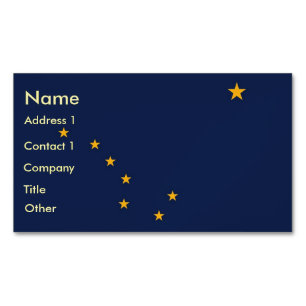 Affärskort Magnet med Flagga Alaska
