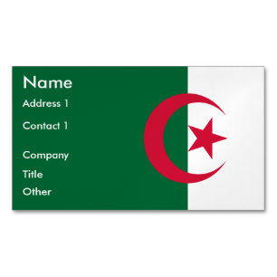 Affärskort Magnet med Flagga Algeriet