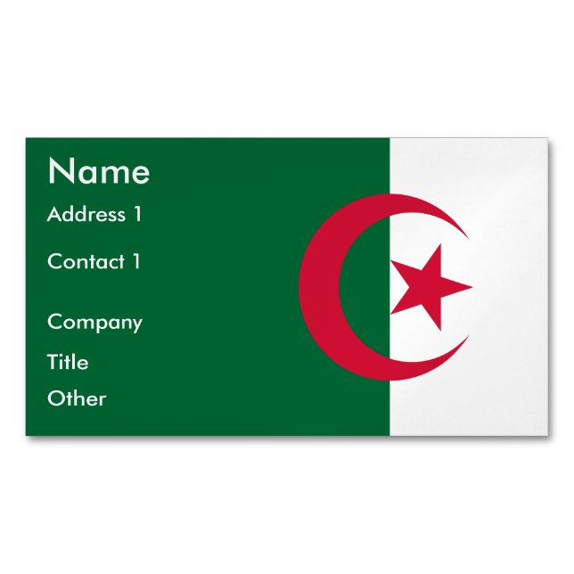 Affärskort Magnet med Flagga Algeriet (Framsida)