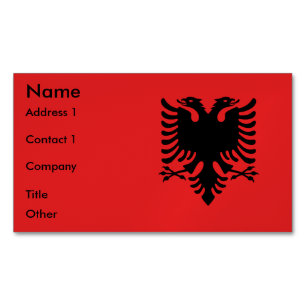 Affärskort Magnet med Flagga av Albanien