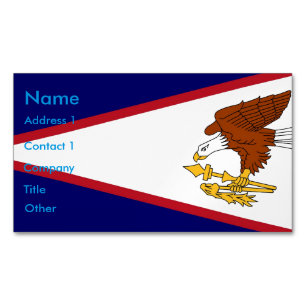 Affärskort Magnet med Flagga av Amerikanska Samoa