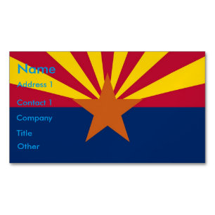 Affärskort Magnet med Flagga av Arizona