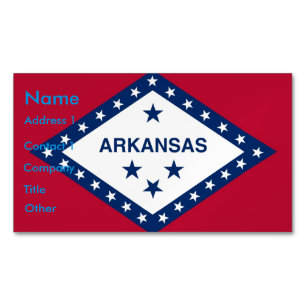 Affärskort Magnet med Flagga av Arkansas