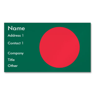 Affärskort Magnet med Flagga av Bangladesh