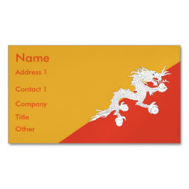 Affärskort Magnet med Flagga av Bhutan