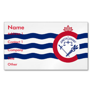 Affärskort Magnet med Flagga av Cincinnati