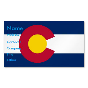 Affärskort Magnet med Flagga av Colorado