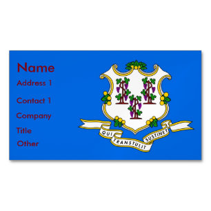 Affärskort Magnet med Flagga av Connecticut