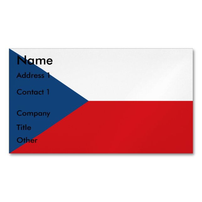 Affärskort Magnet med Flagga av Czechia (Framsida)