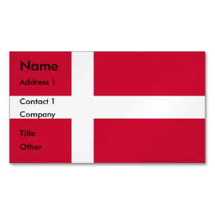 Affärskort Magnet med Flagga av Danmark