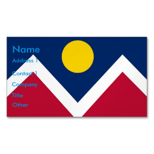 Affärskort Magnet med Flagga av Denver, Colorado