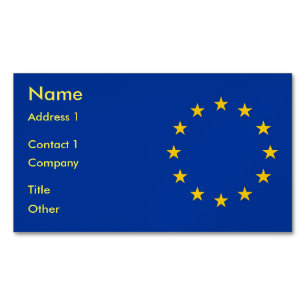 Affärskort Magnet med Flagga av Europeiska unionen