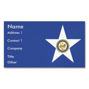 Affärskort Magnet med Flagga av Houston