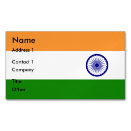 Affärskort Magnet med Flagga av Indien