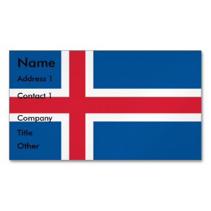Affärskort Magnet med Flagga av Island