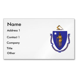 Affärskort Magnet med Flagga av Massachusetts