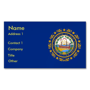 Affärskort Magnet med Flagga av New Hampshire