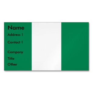 Affärskort Magnet med Flagga av Nigeria