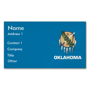 Affärskort Magnet med Flagga av Oklahoma