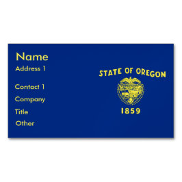 Affärskort Magnet med Flagga av Oregon