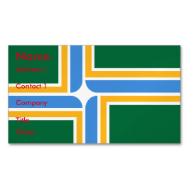 Affärskort Magnet med Flagga av Portland, USA