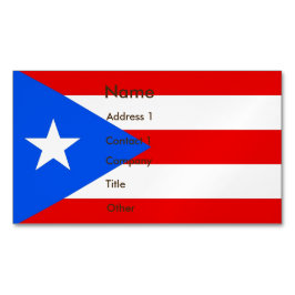 Affärskort Magnet med Flagga av Puerto Rico