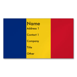 Affärskort Magnet med Flagga av Rumänien
