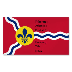 Affärskort Magnet med Flagga av St. Louis