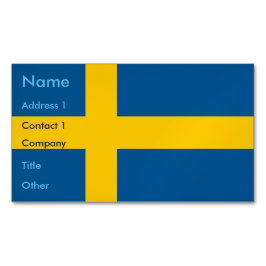 Affärskort Magnet med Flagga av Sverige