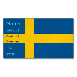 Affärskort Magnet med Flagga av Sverige
