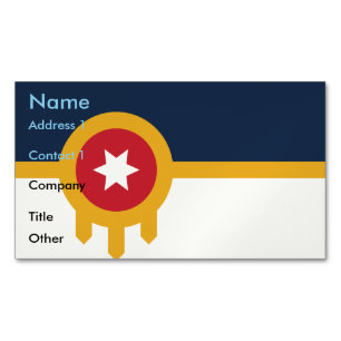 Affärskort Magnet med Flagga av Tulsa, Oklahoma