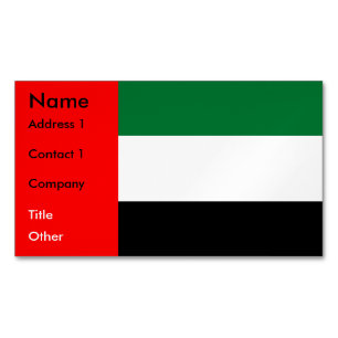 Affärskort Magnet med Flagga av UAE