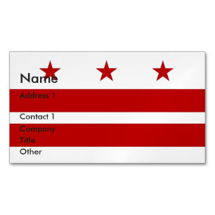 Affärskort Magnet med Flagga av Washington DC