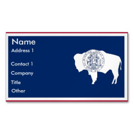 Affärskort Magnet med Flagga av Wyoming
