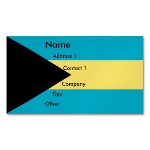 Affärskort Magnet med Flagga Bahamas