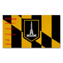 Affärskort Magnet med Flagga Baltimore, USA