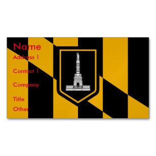 Affärskort Magnet med Flagga Baltimore, USA