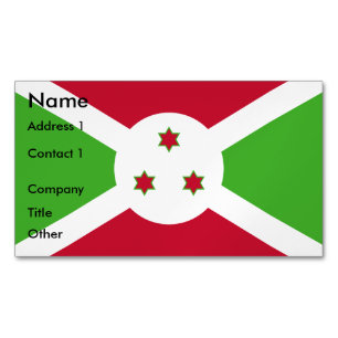 Affärskort Magnet med Flagga Burundi